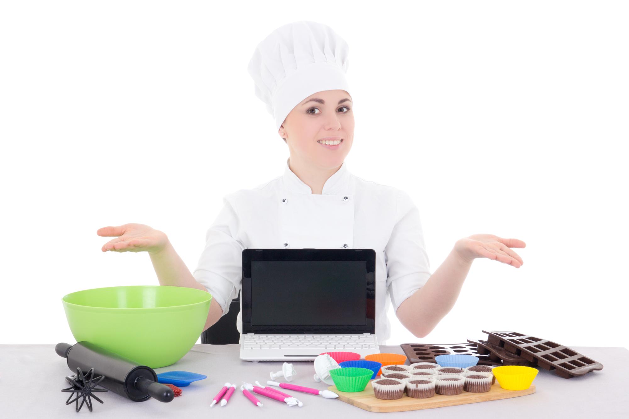 Studio kitchen with chefs preparing class